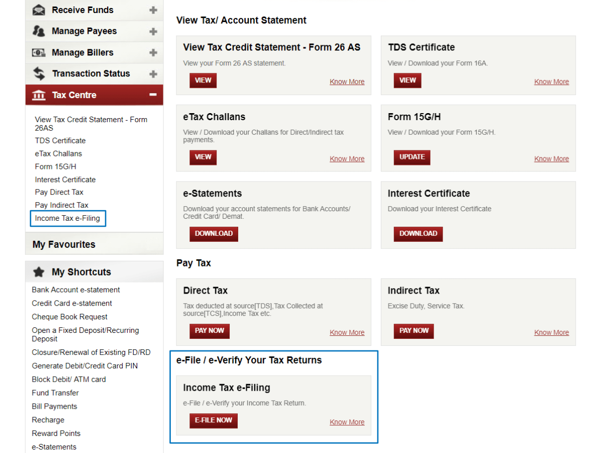 How to eFile Tax Return through NetBanking [ Fintistic